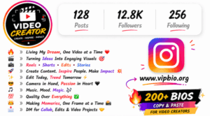 Video Creator Bio for Instagram (Copy Paste 200+ Bios)
