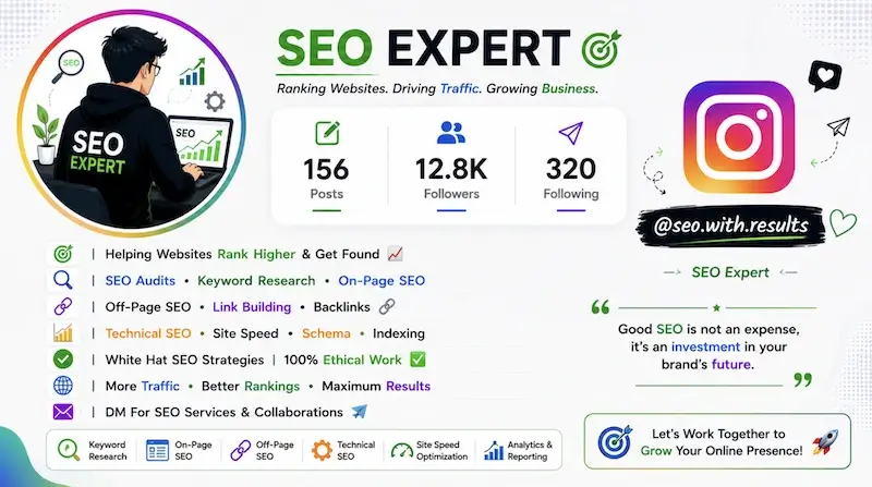 instagram bio for seo expert